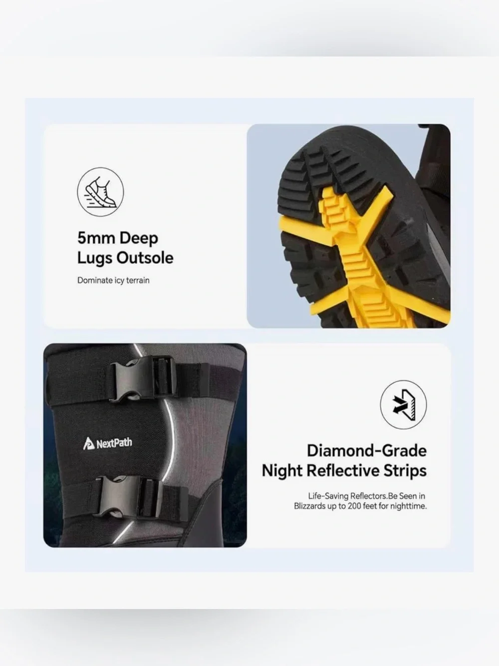 Men's Black & Gray Insulated Snow Boots